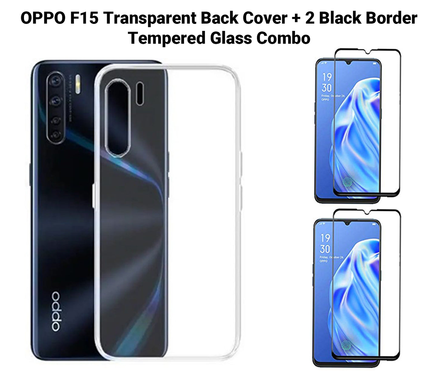 VAKIBO Super Premium Soft TPU Transparent Case With Dustplug,Side Grip,Corner Protection,lanyard Cuts,Camera Protection Suitable for Oppo F15