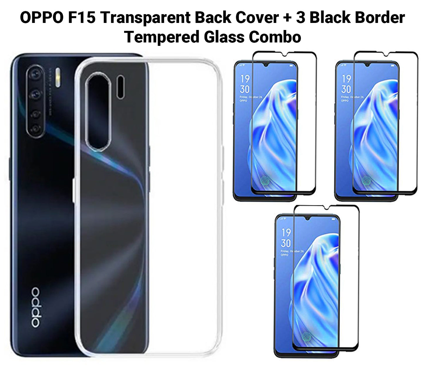 VAKIBO Super Premium Soft TPU Transparent Case With Dustplug,Side Grip,Corner Protection,lanyard Cuts,Camera Protection Suitable for Oppo F15