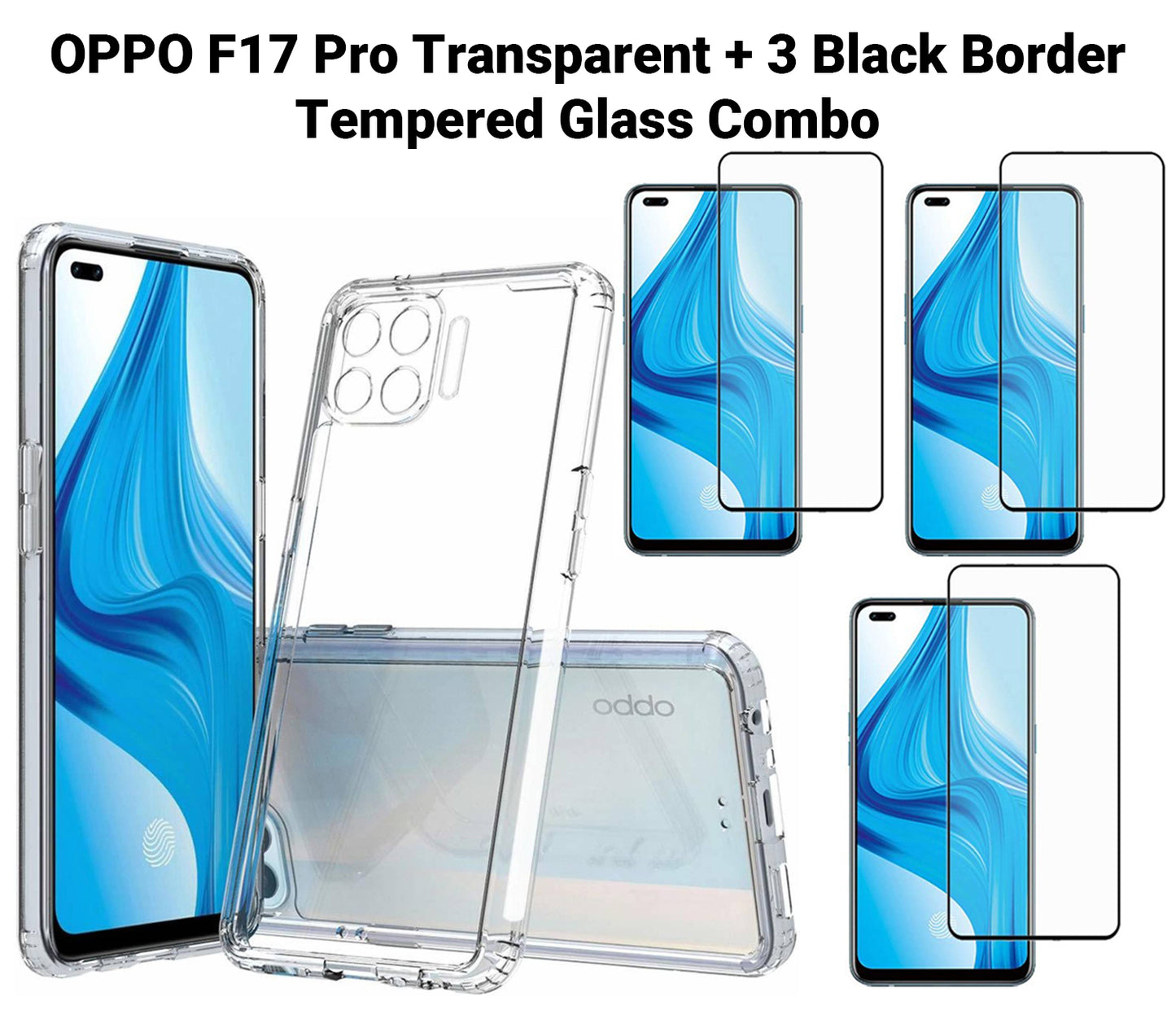 VAKIBO Super Premium Soft TPU Transparent Case With Dustplug,Side Grip,Corner Protection,lanyard Cuts,Camera Protection Suitable for Oppo F17 Pro