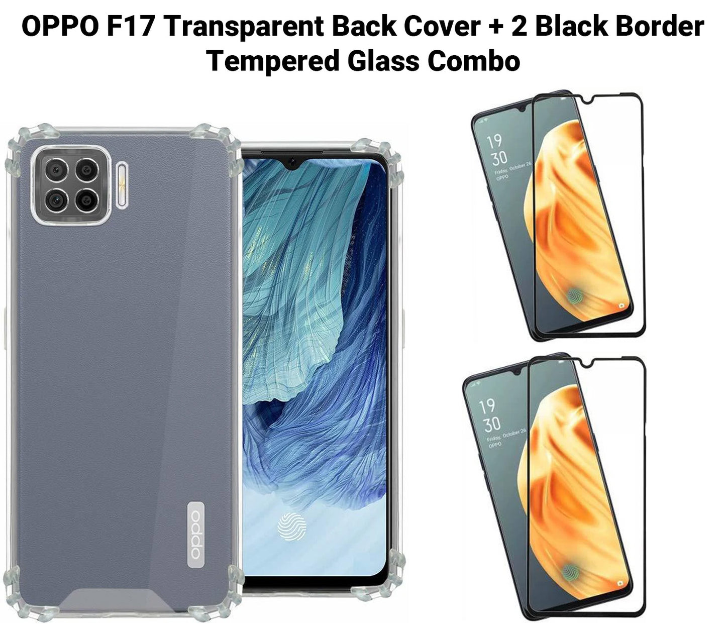 VAKIBO Super Premium Soft TPU Transparent Case With Dustplug,Side Grip,Corner Protection,lanyard Cuts,Camera Protection Suitable for Oppo F17