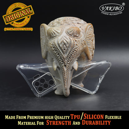 VAKIBO Super Premium Soft TPU Transparent Case With Dustplug,Side Grip,Corner Protection,lanyard Cuts,Camera Protection Suitable for Oppo A94