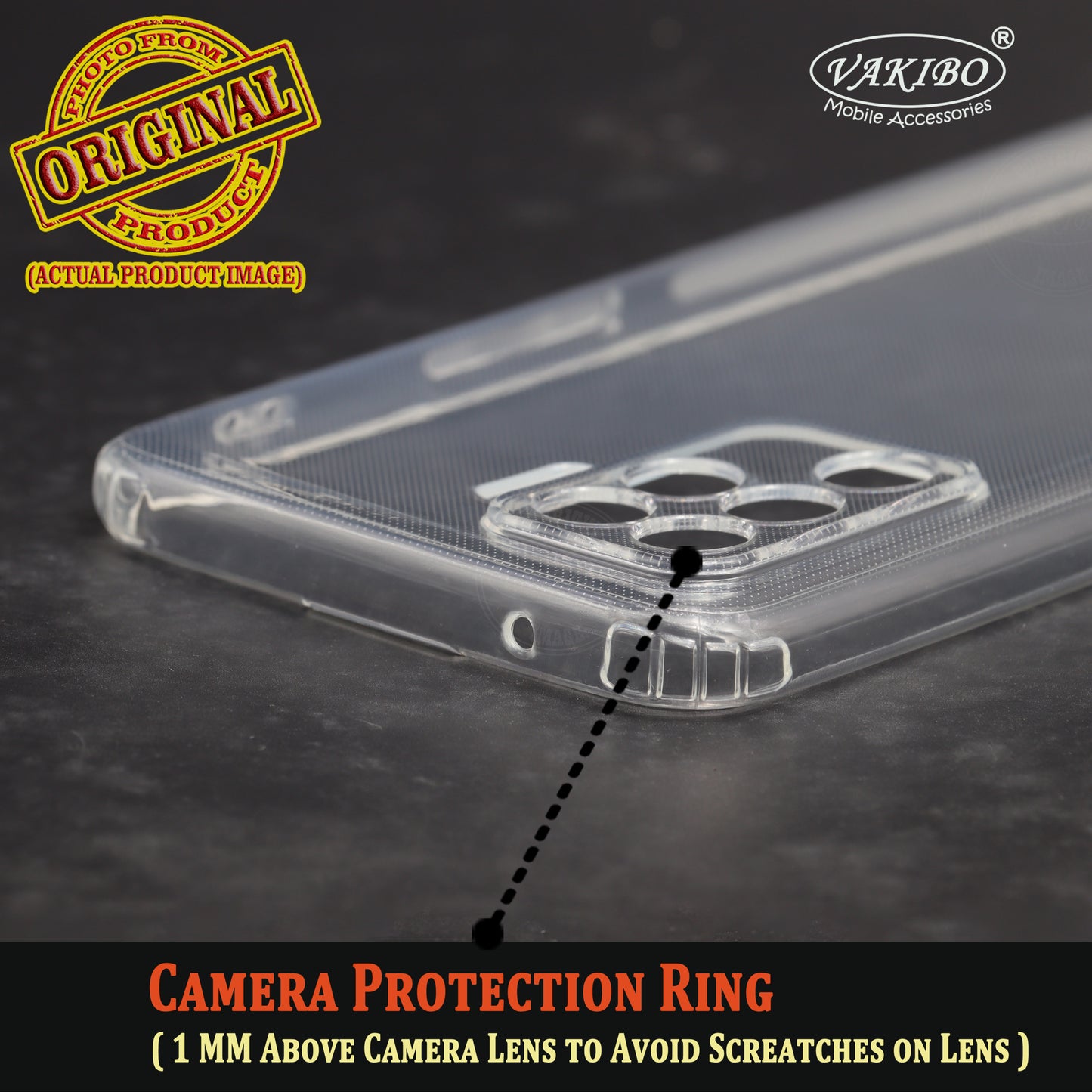 VAKIBO Super Premium Soft TPU Transparent Case With Dustplug,Side Grip,Corner Protection,lanyard Cuts,Camera Protection Suitable for Oppo A94