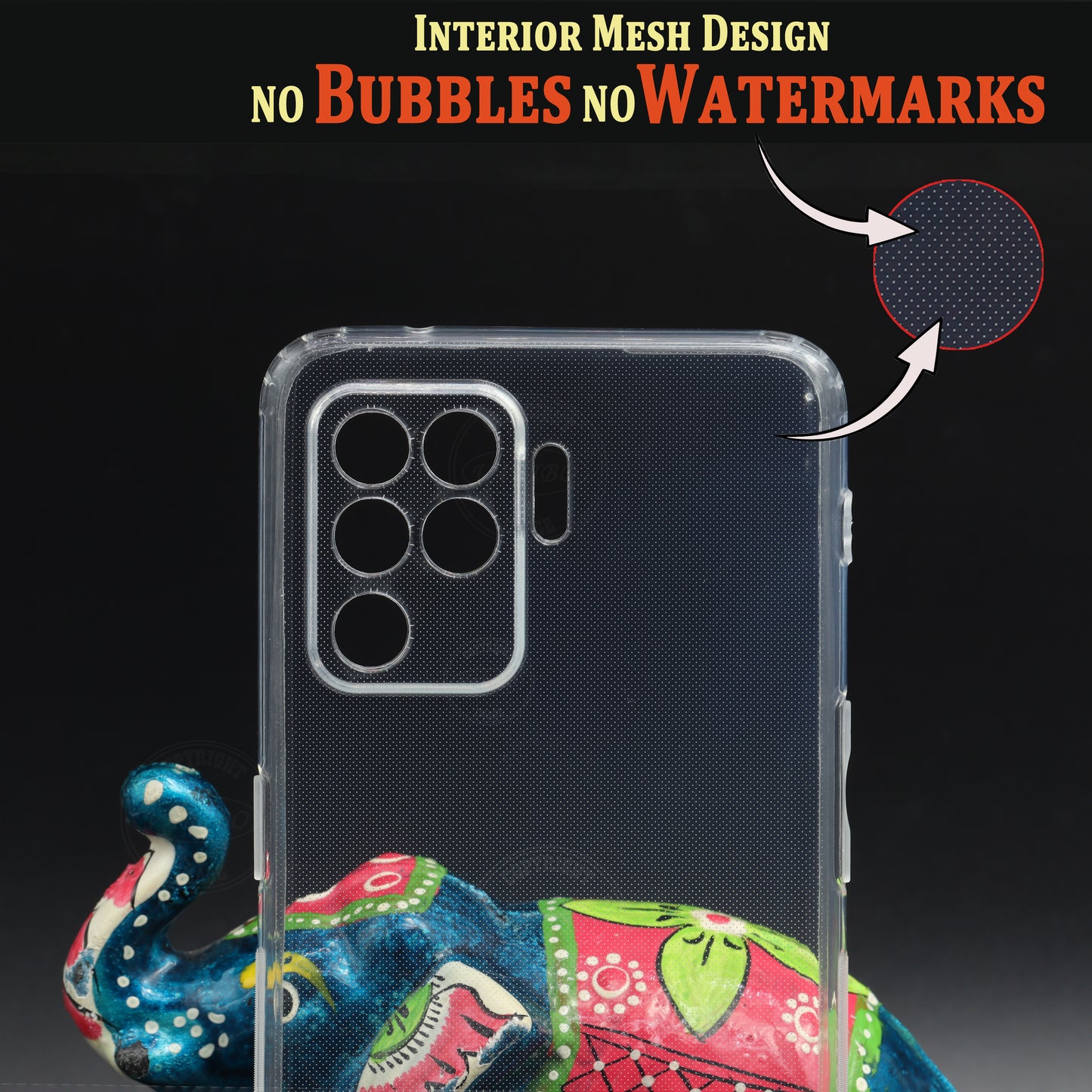 VAKIBO Super Premium Soft TPU Transparent Case With Dustplug,Side Grip,Corner Protection,lanyard Cuts,Camera Protection Suitable for Oppo A94