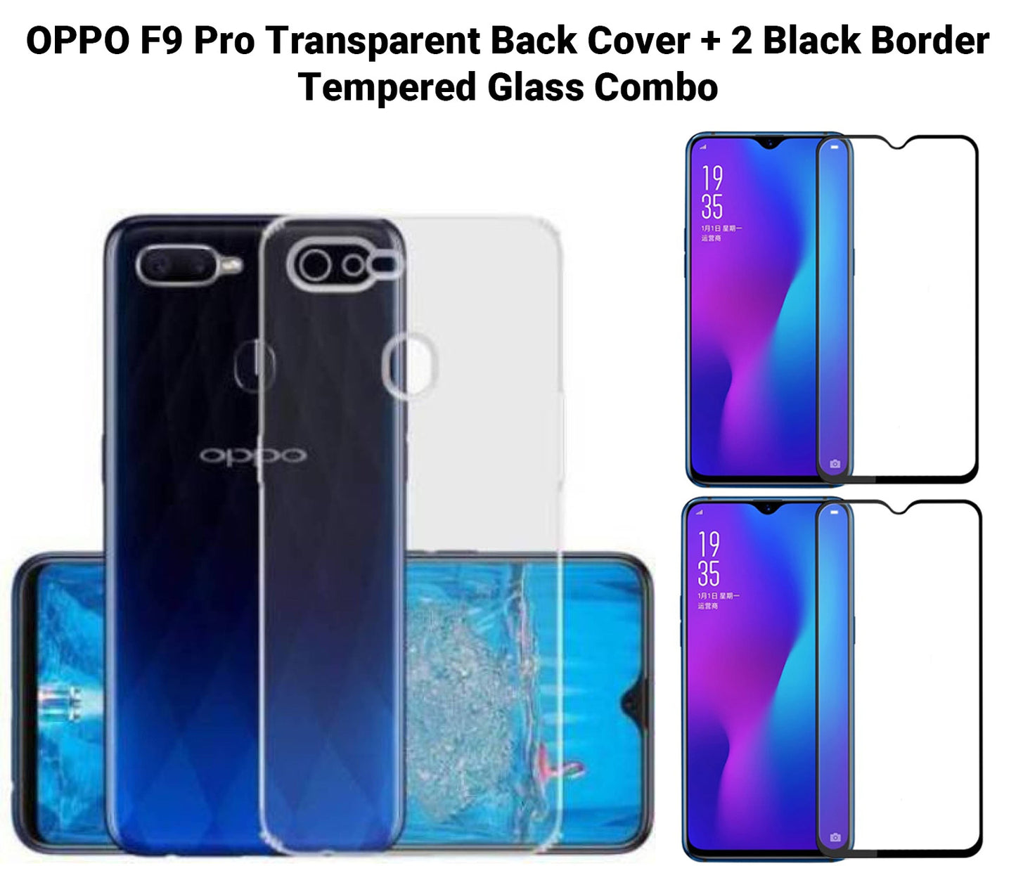 VAKIBO Super Premium Soft TPU Transparent Case With Dustplug,Side Grip,Corner Protection,lanyard Cuts,Camera Protection Suitable for Oppo F9 Pro