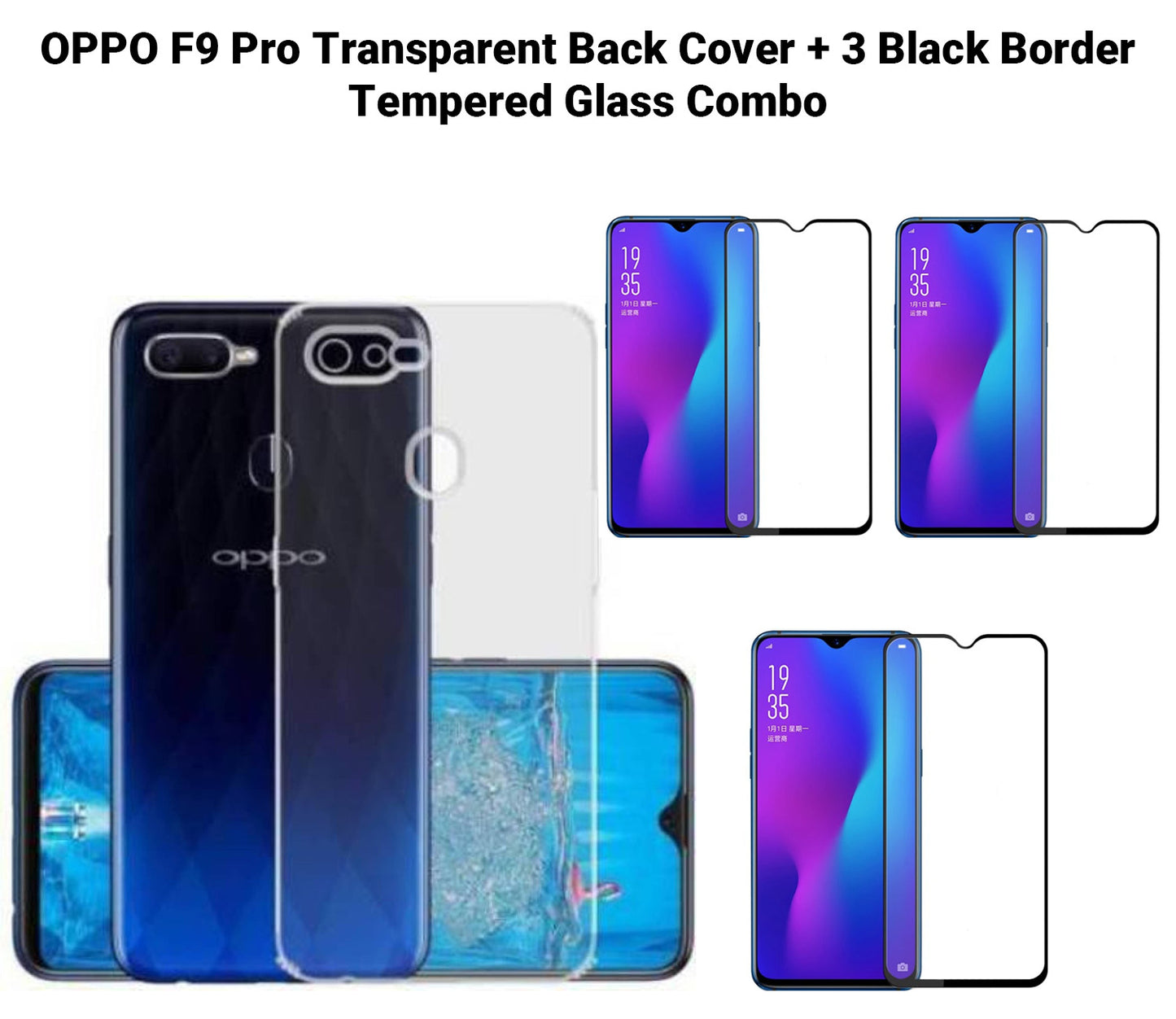 VAKIBO Super Premium Soft TPU Transparent Case With Dustplug,Side Grip,Corner Protection,lanyard Cuts,Camera Protection Suitable for Oppo F9 Pro