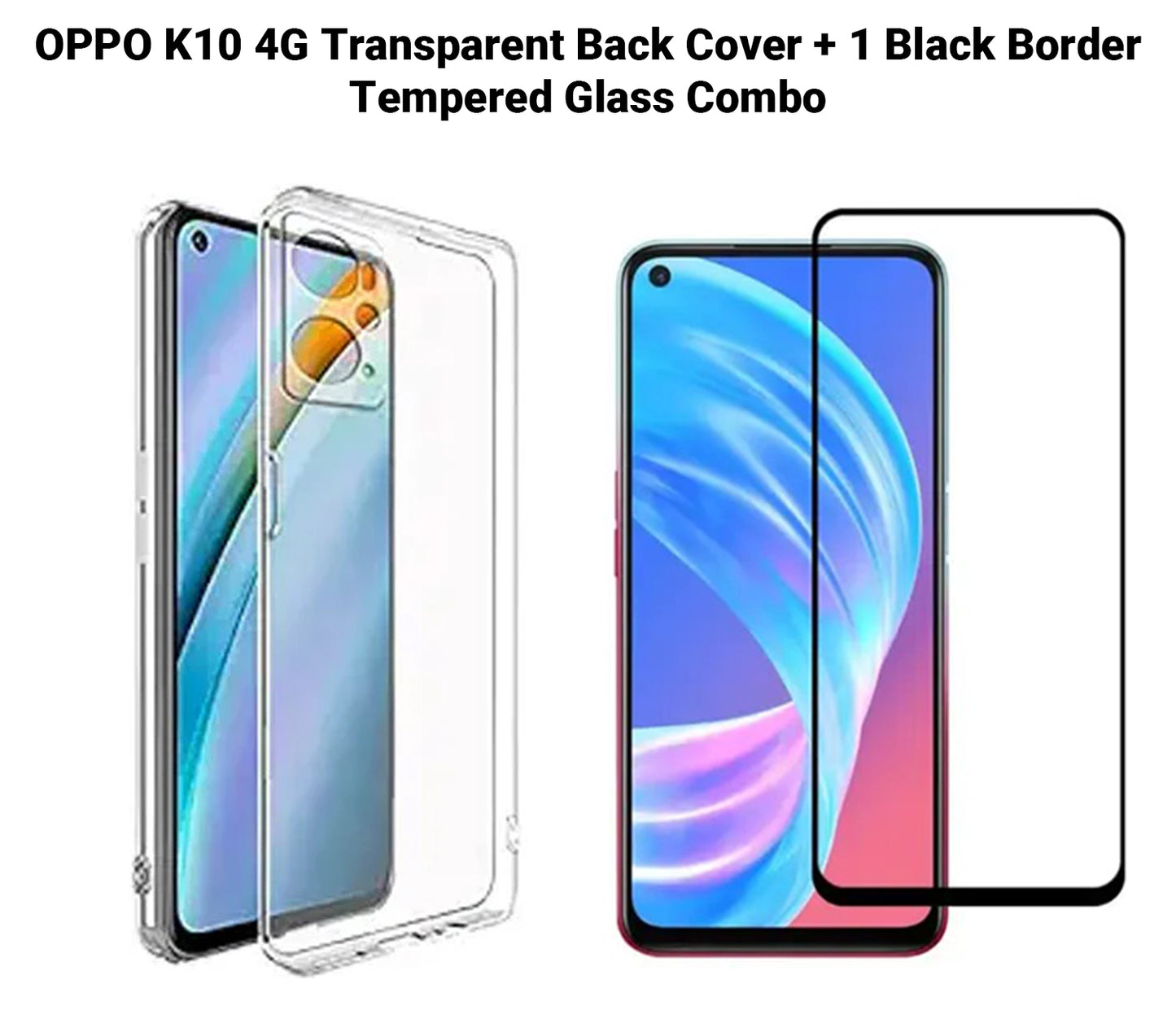 VAKIBO Super Premium Soft TPU Transparent Case With Dustplug,Side Grip,Corner Protection,lanyard Cuts,Camera Protection Suitable for Oppo K10 4G