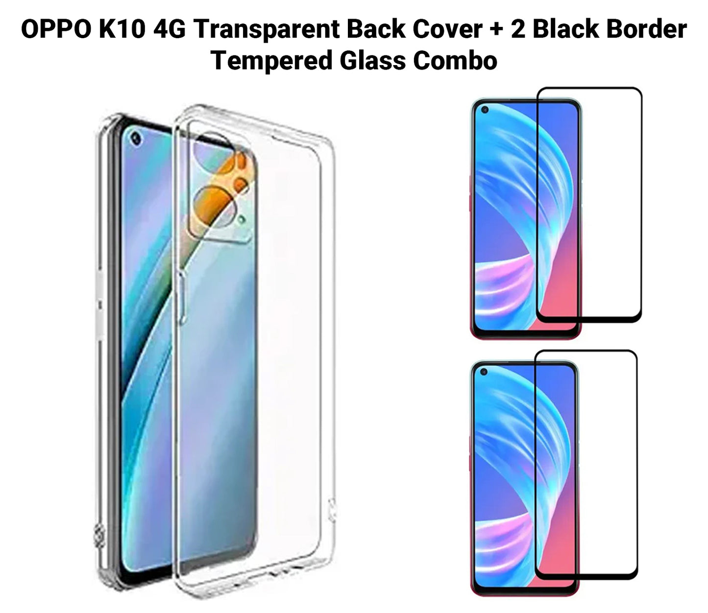 VAKIBO Super Premium Soft TPU Transparent Case With Dustplug,Side Grip,Corner Protection,lanyard Cuts,Camera Protection Suitable for Oppo K10 4G