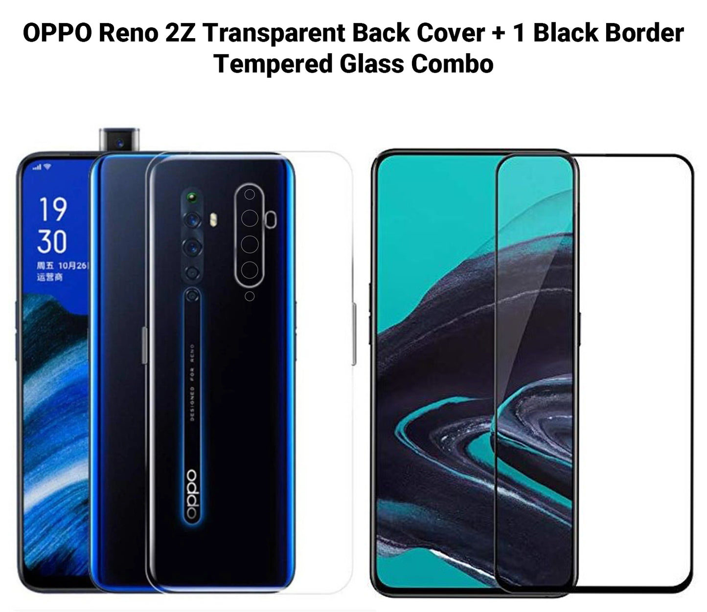 VAKIBO Super Premium Soft TPU Transparent Case With Dustplug,Side Grip,Corner Protection,lanyard Cuts,Camera Protection Suitable for Oppo Reno 2Z
