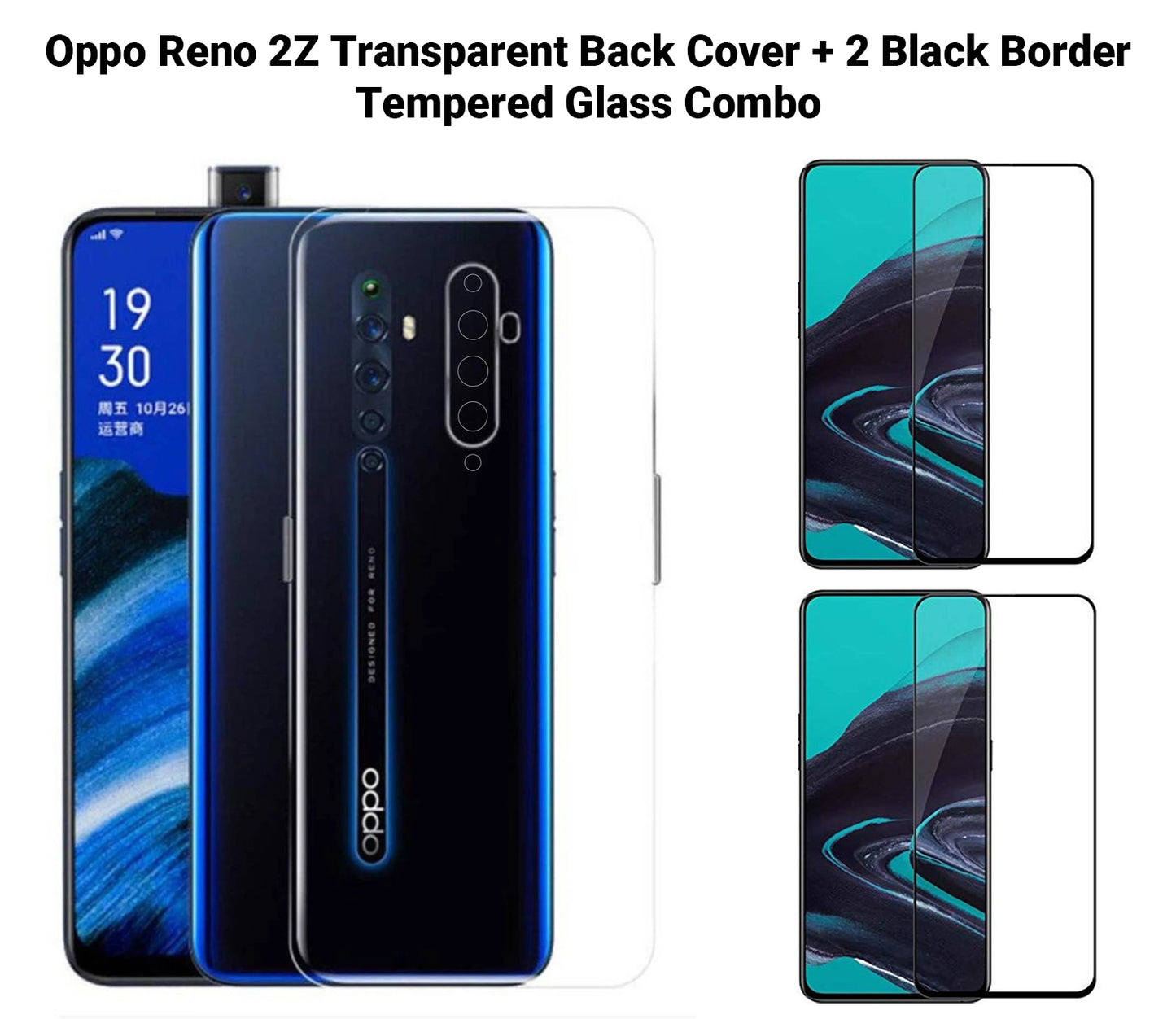 VAKIBO Super Premium Soft TPU Transparent Case With Dustplug,Side Grip,Corner Protection,lanyard Cuts,Camera Protection Suitable for Oppo Reno 2Z