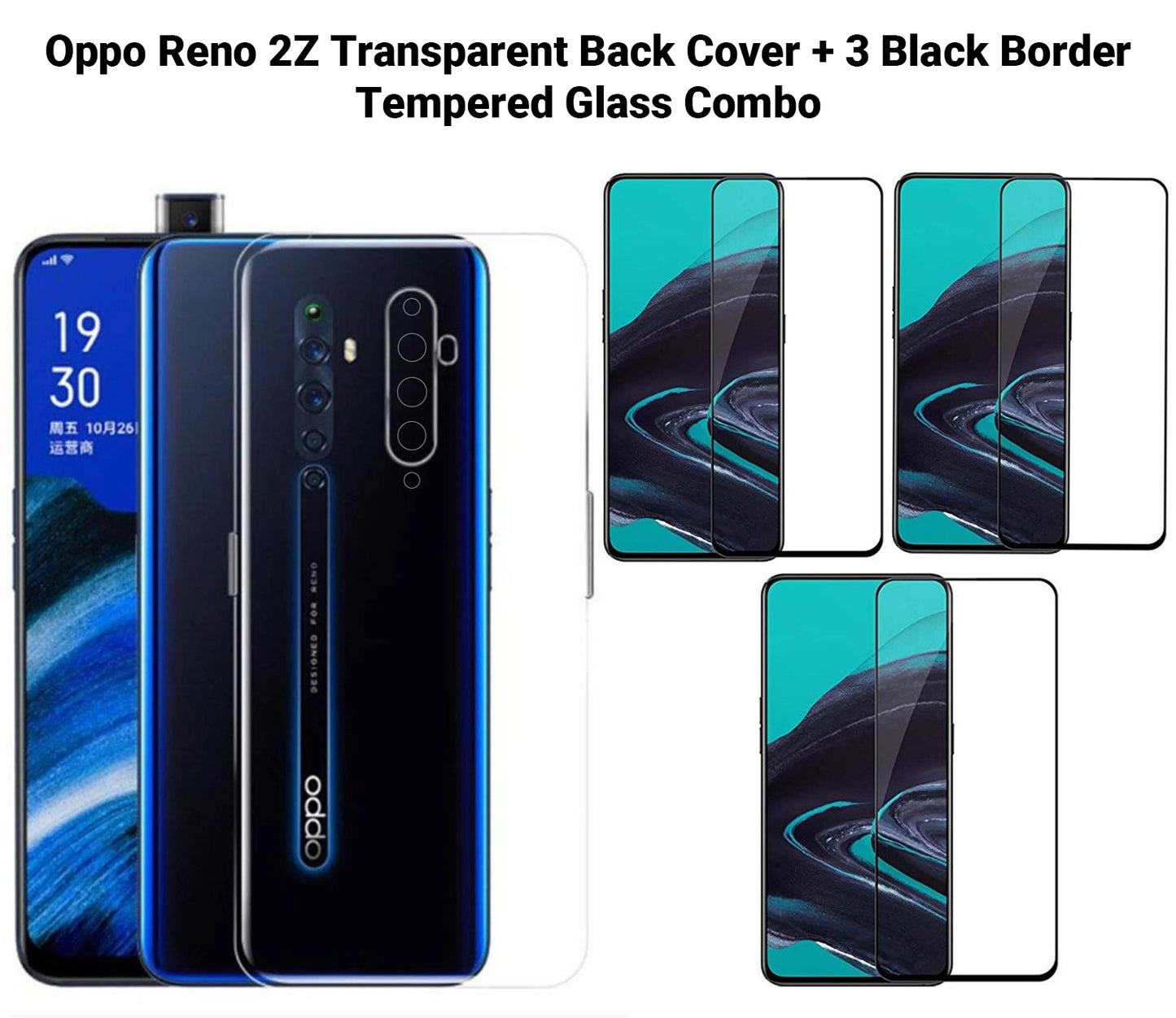 VAKIBO Super Premium Soft TPU Transparent Case With Dustplug,Side Grip,Corner Protection,lanyard Cuts,Camera Protection Suitable for Oppo Reno 2Z