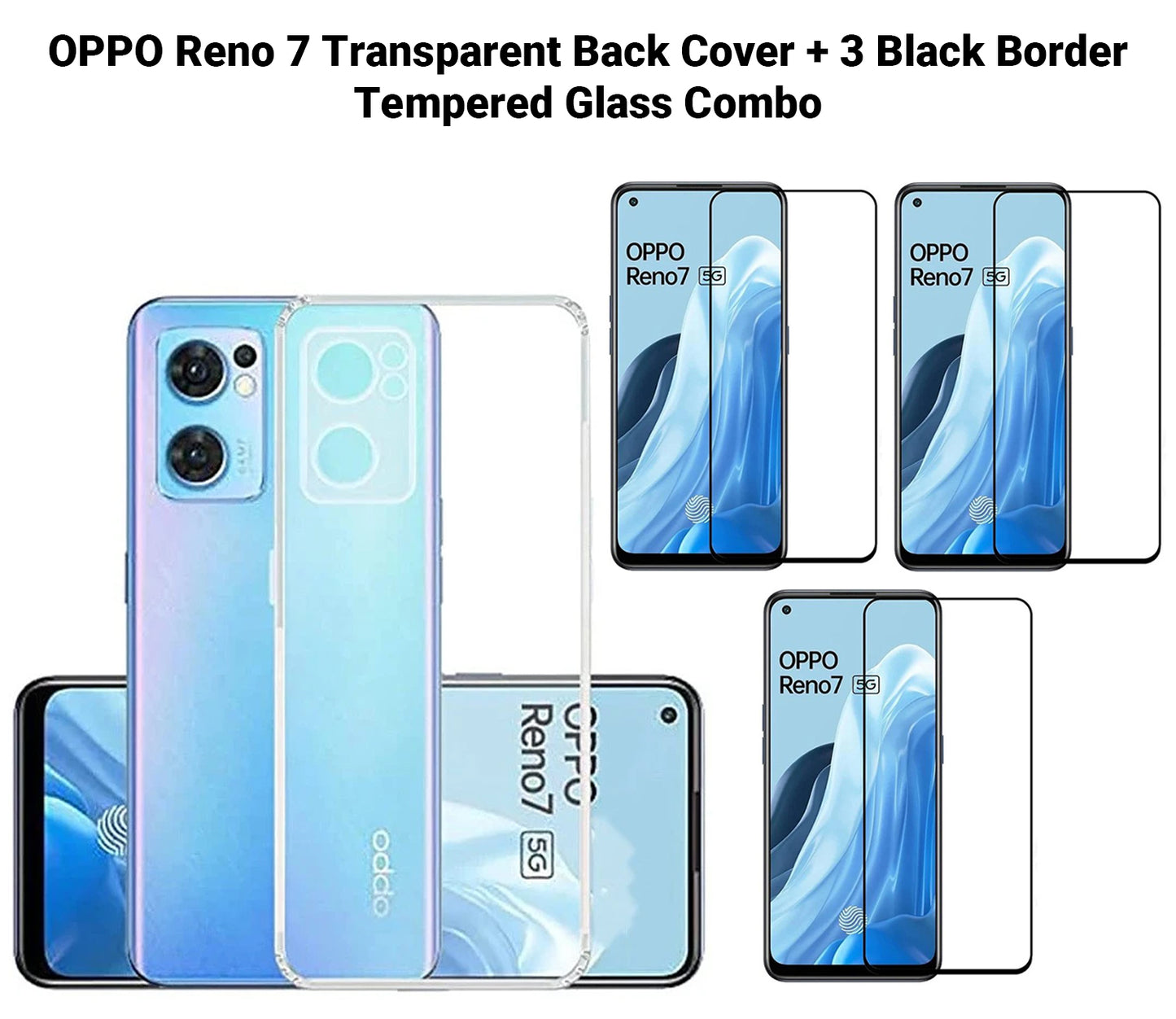 VAKIBO Super Premium Soft TPU Transparent Case With Dustplug,Side Grip,Corner Protection,lanyard Cuts,Camera Protection Suitable for Oppo Reno 7