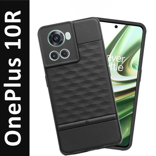 VAKIBO Parallax Design Black Coloured Soft TPU Rubber Back Cover Case With Camera Protection Ring Suitable for OnePlus Ace