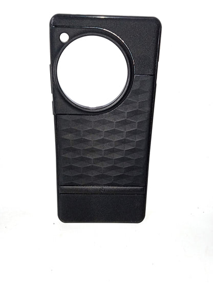 VAKIBO Parallax Design Black Coloured Made with Soft Rubber TPU Back Cover Case Camera Protection Ring Suitable for OnePlus 12