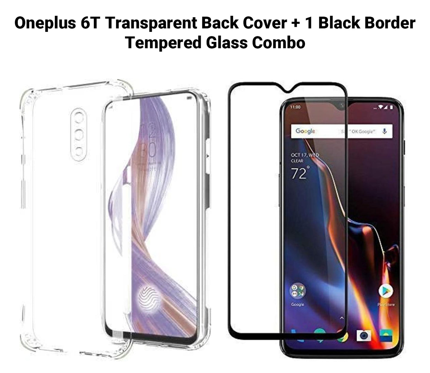 VAKIBO Super Premium Soft TPU Transparent Case With Dustplug,Side Grip,Corner Protection,lanyard Cuts,Camera Protection Suitable for Oneplus 6T