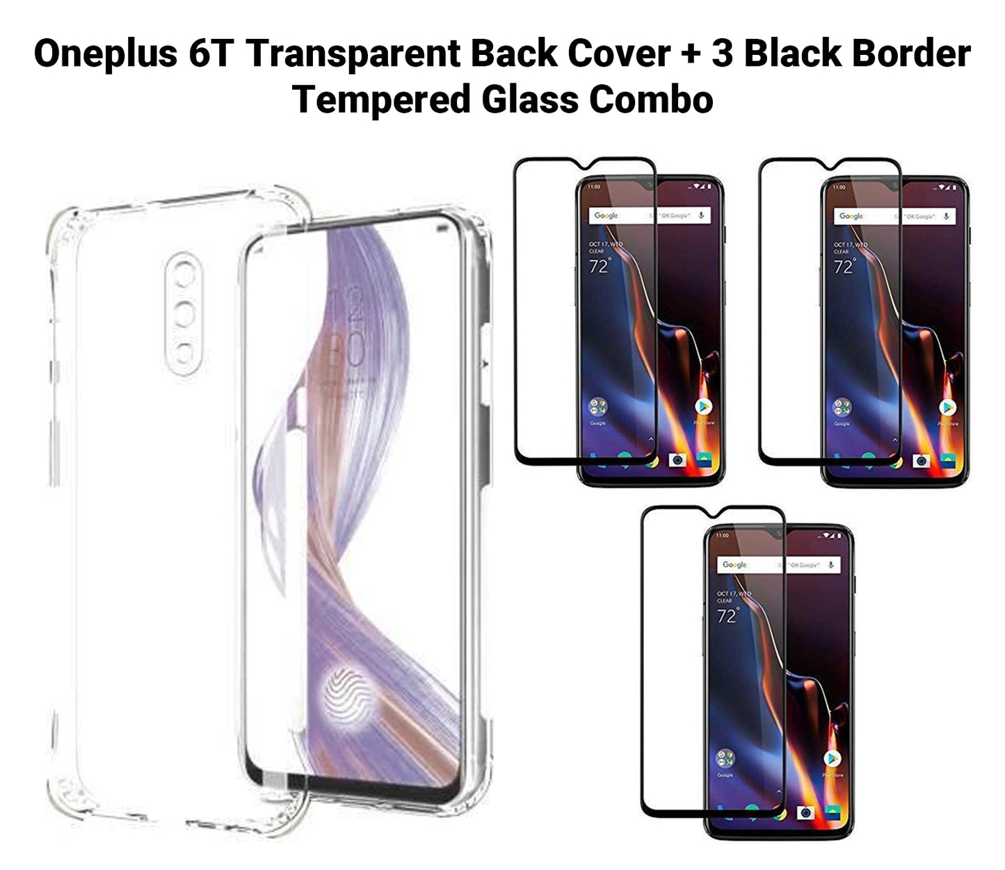 VAKIBO Super Premium Soft TPU Transparent Case With Dustplug,Side Grip,Corner Protection,lanyard Cuts,Camera Protection Suitable for Oneplus 6T
