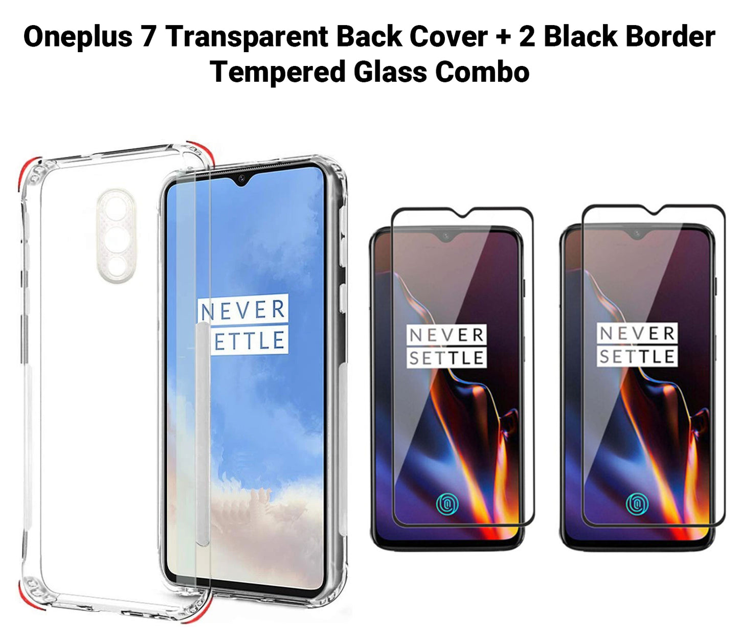VAKIBO Super Premium Soft TPU Transparent Case With Dustplug,Side Grip,Corner Protection,lanyard Cuts,Camera Protection Suitable for Oneplus 7