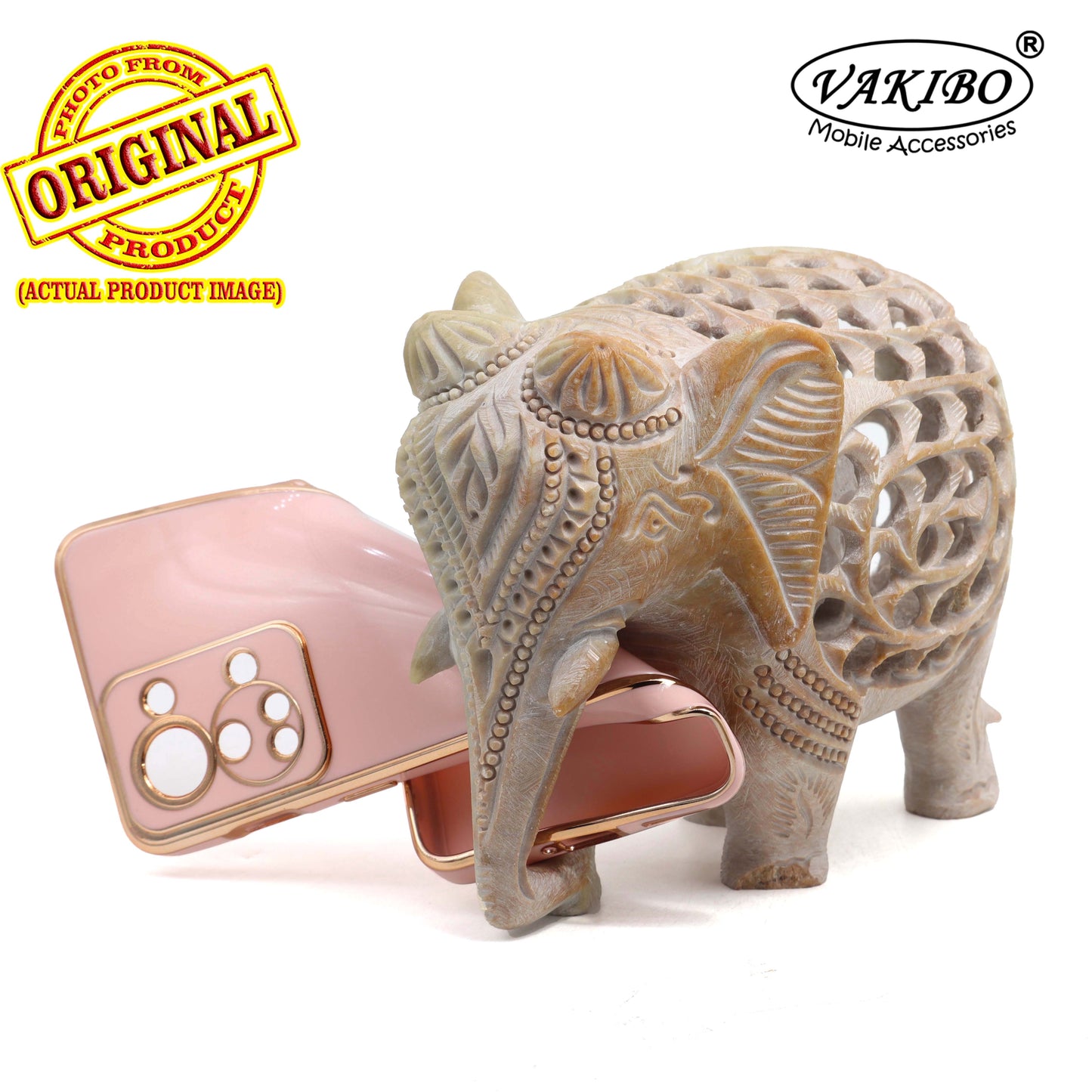 VAKIBO Golden Chrome Border Peach Coloured Soft TPU Back Cover Case With Camera Protection Suitable for OnePlus 2T