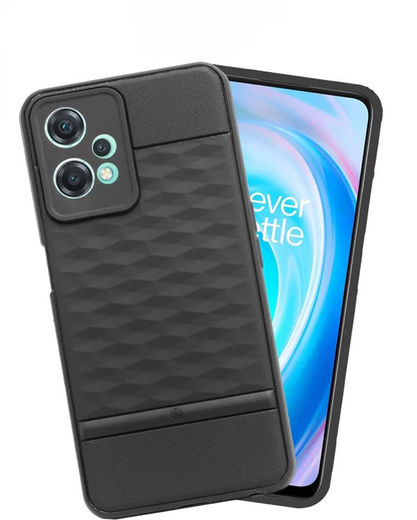 VAKIBO Parallax Design Black Coloured Soft TPU Rubber Back Cover Case With Camera Protection Ring Suitable for Realme 9 Pro