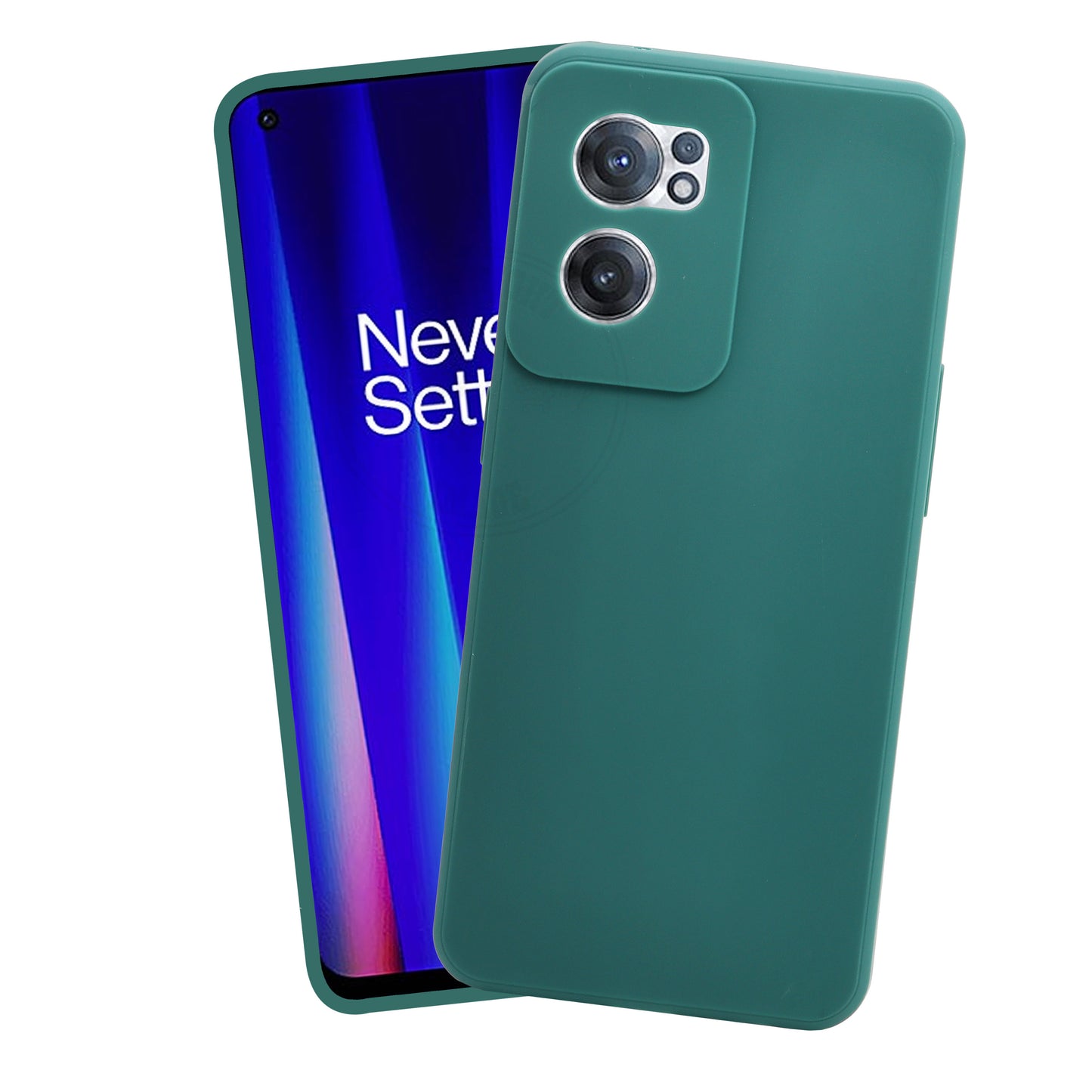 VAKIBO Matte 1.5 MM Thick With Camera Protection Green Coloured Soft TPU Rubber Back Cover Case Suitable for OnePlus Nord CE2