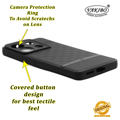 VAKIBO Parallax Design Black Coloured Soft TPU Rubber Back Cover Case With Camera Protection Ring Suitable for OnePlus Nord CE3 Lite