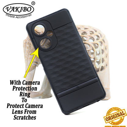VAKIBO Parallax Design Black Coloured Soft TPU Rubber Back Cover Case With Camera Protection Ring Suitable for OnePlus Nord CE3 Lite