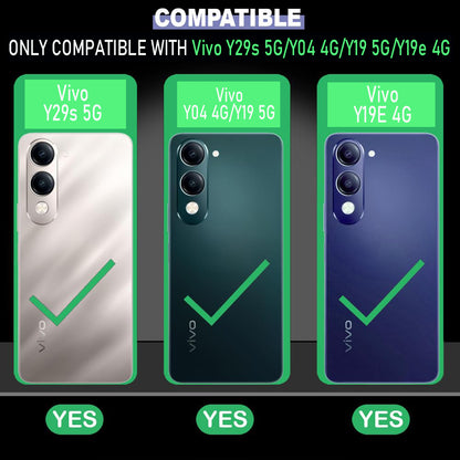 VAKIBO Best Selling Black and Transparent Coloured Made With Soft TPU and Acrylic Back Cover Case With 4 Corner and Camera Protection Suitable for Vivo Y04/Vivo T4 Lite