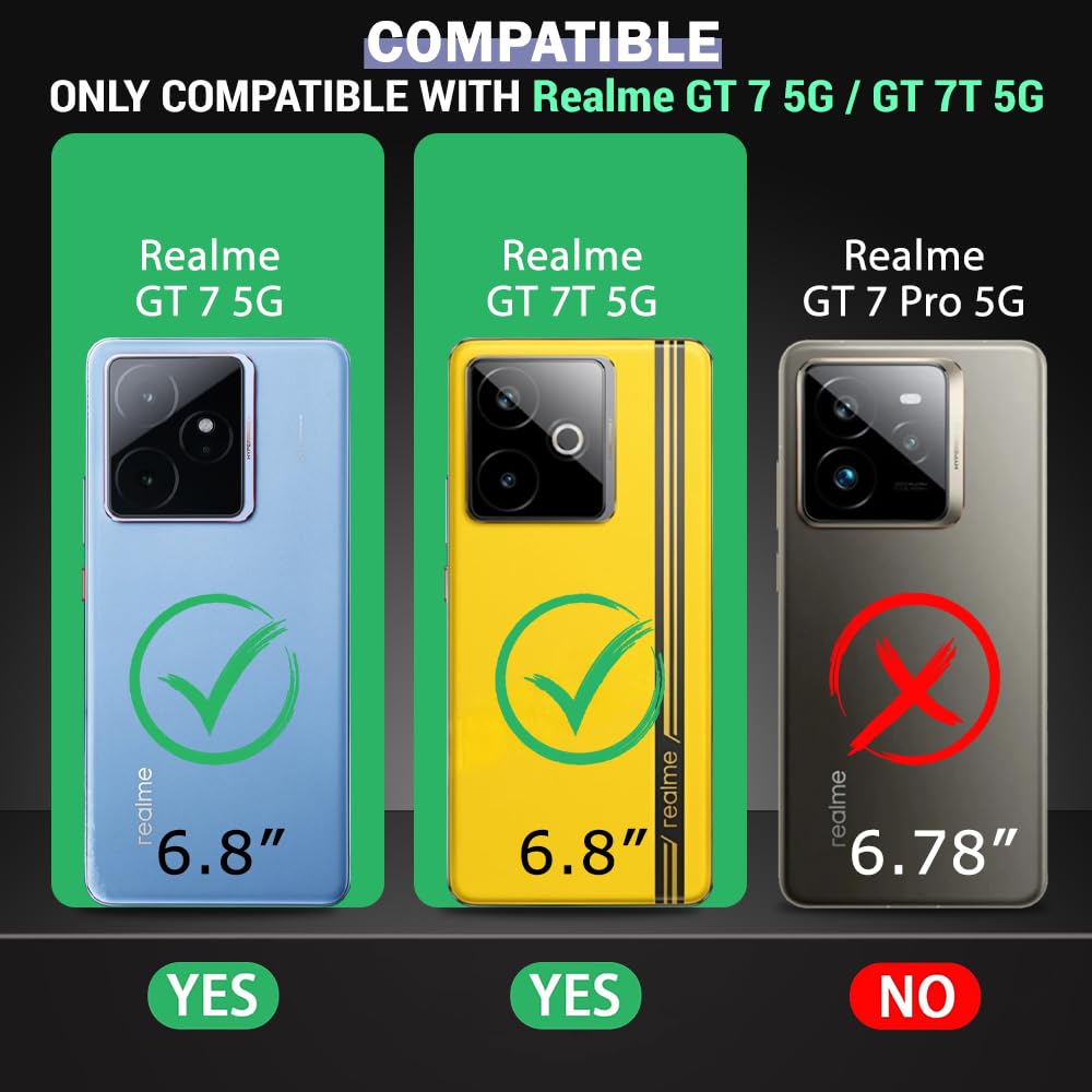 VAKIBO Best Selling Black and Transparent Coloured Made With Soft TPU and Acrylic Back Cover Case With 4 Corner and Camera Protection Suitable for Realme GT7