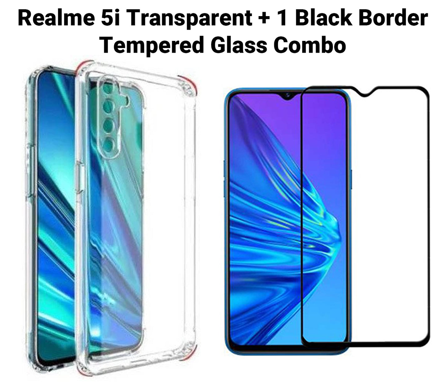VAKIBO Super Premium Soft TPU Transparent Case With Dustplug,Side Grip,Corner Protection,lanyard Cuts,Camera Protection Suitable for Realme 5i