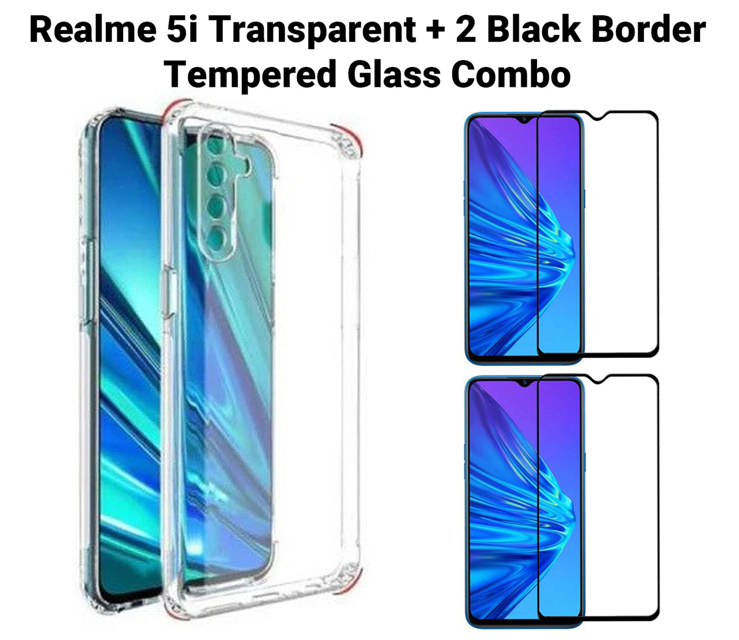 VAKIBO Super Premium Soft TPU Transparent Case With Dustplug,Side Grip,Corner Protection,lanyard Cuts,Camera Protection Suitable for Realme 5i
