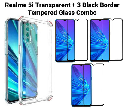 VAKIBO Super Premium Soft TPU Transparent Case With Dustplug,Side Grip,Corner Protection,lanyard Cuts,Camera Protection Suitable for Realme 5i