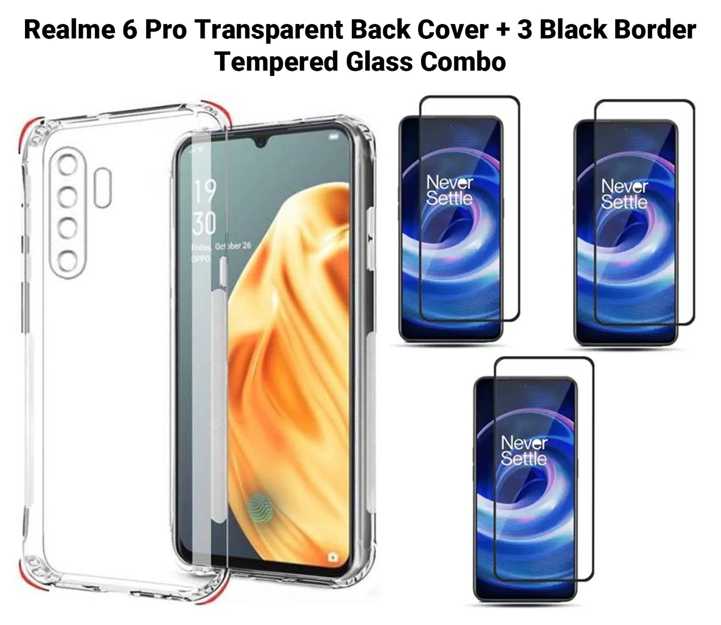 VAKIBO Super Premium Soft TPU Transparent Case With Dustplug,Side Grip,Corner Protection,lanyard Cuts,Camera Protection Suitable for Realme 6 Pro