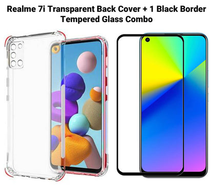 VAKIBO Super Premium Soft TPU Transparent Case With Dustplug,Side Grip,Corner Protection,lanyard Cuts,Camera Protection Suitable for Realme 7i
