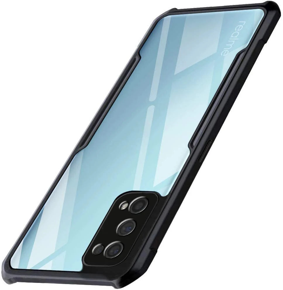 VAKIBO Best Selling Black and Transparent Back Cover Case Made With Soft TPU and Acrylic With 4 Corner and Camera Protection Suitable for Realme 7 Pro