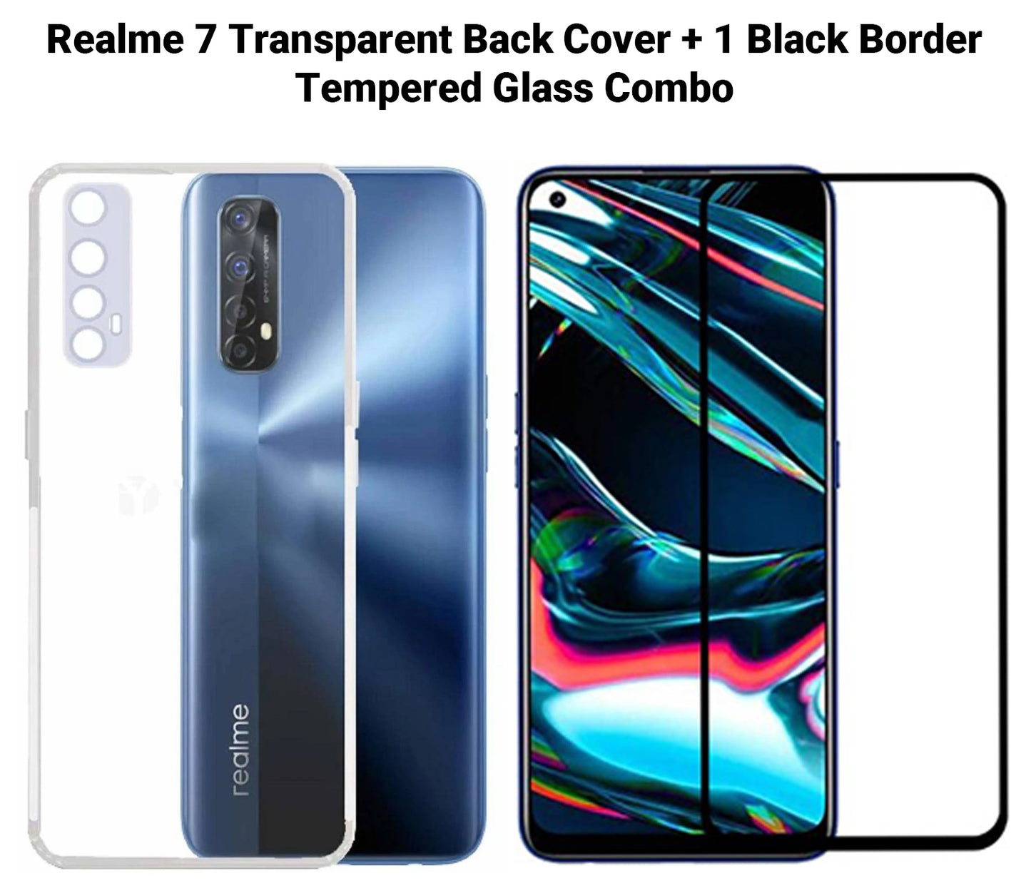 VAKIBO Super Premium Soft TPU Transparent Case With Dustplug,Side Grip,Corner Protection,lanyard Cuts,Camera Protection Suitable for Realme 7