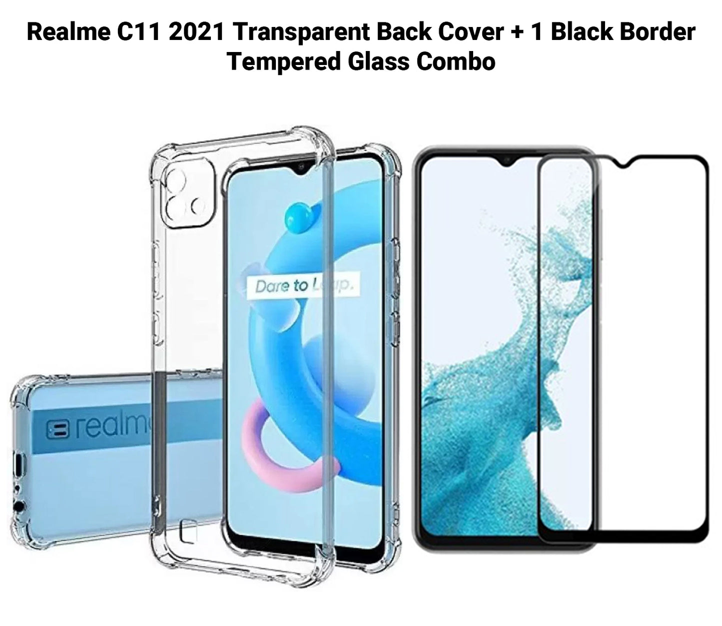 VAKIBO Super Premium Soft TPU Transparent Case With Dustplug,Side Grip,Corner Protection,lanyard Cuts,Camera Protection Suitable for Realme C11 2021