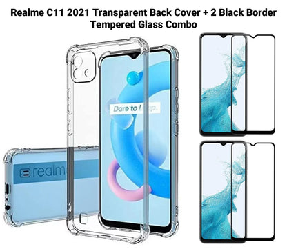 VAKIBO Super Premium Soft TPU Transparent Case With Dustplug,Side Grip,Corner Protection,lanyard Cuts,Camera Protection Suitable for Realme C11 2021