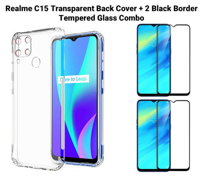 VAKIBO Super Premium Soft TPU Transparent Case With Dustplug,Side Grip,Corner Protection,lanyard Cuts,Camera Protection Suitable for Realme C15
