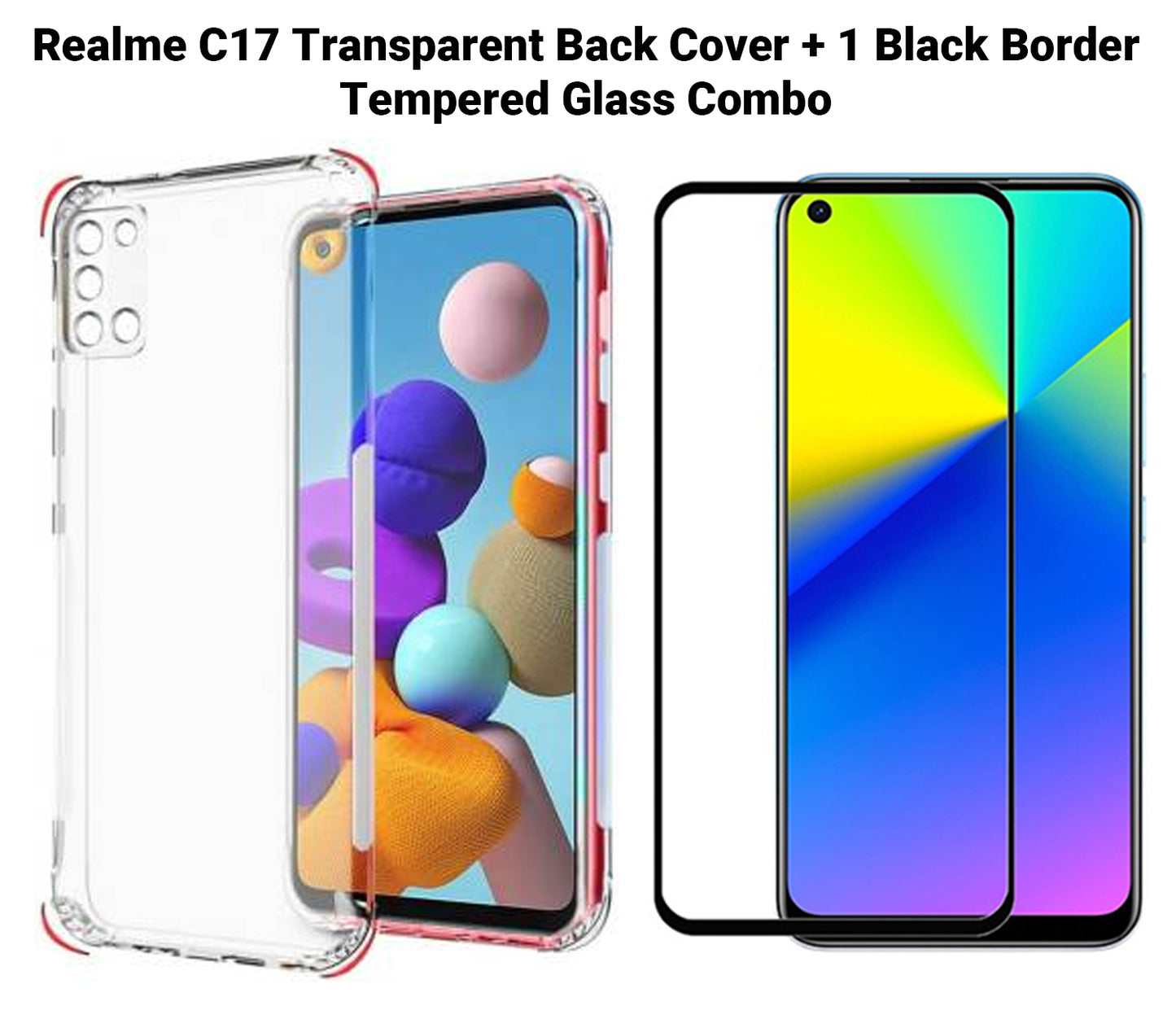 VAKIBO Super Premium Soft TPU Transparent Case With Dustplug,Side Grip,Corner Protection,lanyard Cuts,Camera Protection Suitable for Realme C17