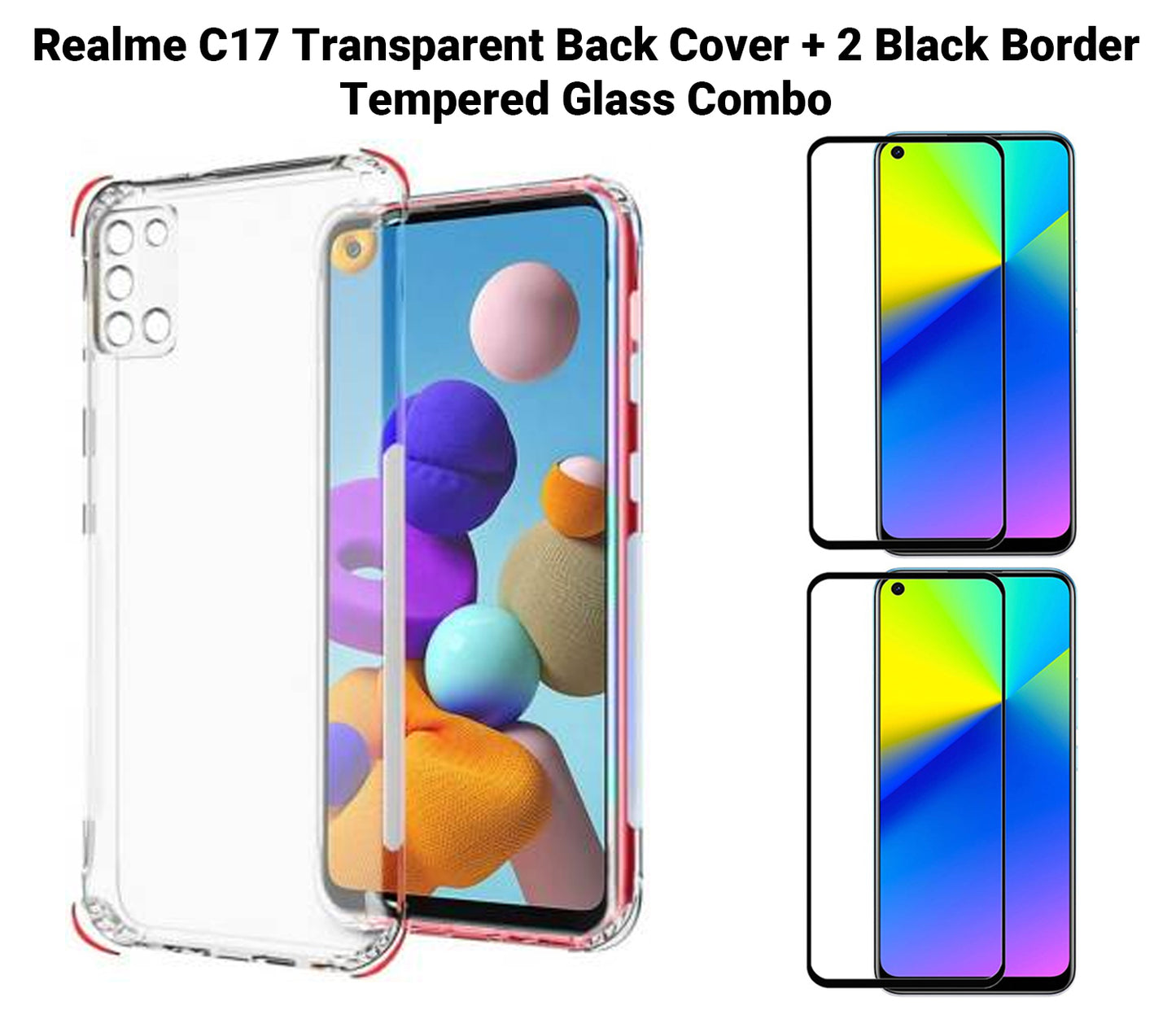VAKIBO Super Premium Soft TPU Transparent Case With Dustplug,Side Grip,Corner Protection,lanyard Cuts,Camera Protection Suitable for Realme C17