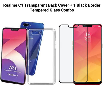 VAKIBO Super Premium Soft TPU Transparent Case With Dustplug,Side Grip,Corner Protection,lanyard Cuts,Camera Protection Suitable for Realme C1