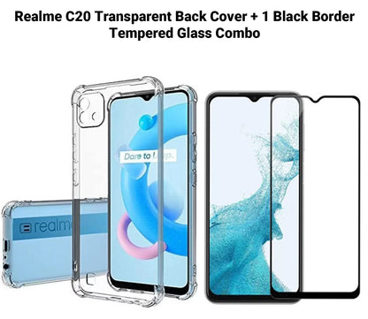 VAKIBO Super Premium Soft TPU Transparent Case With Dustplug,Side Grip,Corner Protection,lanyard Cuts,Camera Protection Suitable for Realme C20