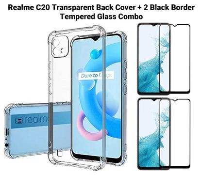 VAKIBO Super Premium Soft TPU Transparent Case With Dustplug,Side Grip,Corner Protection,lanyard Cuts,Camera Protection Suitable for Realme C20