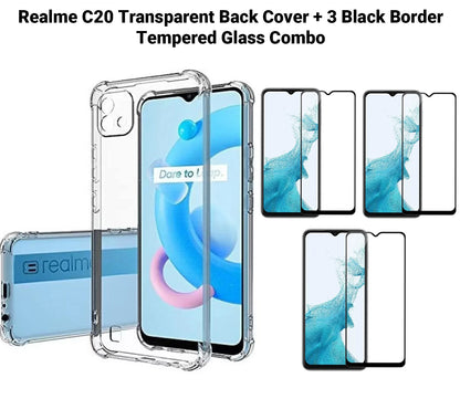 VAKIBO Super Premium Soft TPU Transparent Case With Dustplug,Side Grip,Corner Protection,lanyard Cuts,Camera Protection Suitable for Realme C20