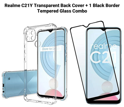 VAKIBO Super Premium Soft TPU Transparent Case With Dustplug,Side Grip,Corner Protection,lanyard Cuts,Camera Protection Suitable for Realme C21Y