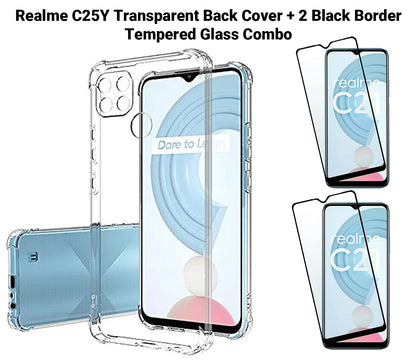 VAKIBO Super Premium Soft TPU Transparent Case With Dustplug,Side Grip,Corner Protection,lanyard Cuts,Camera Protection Suitable for Realme C25Y