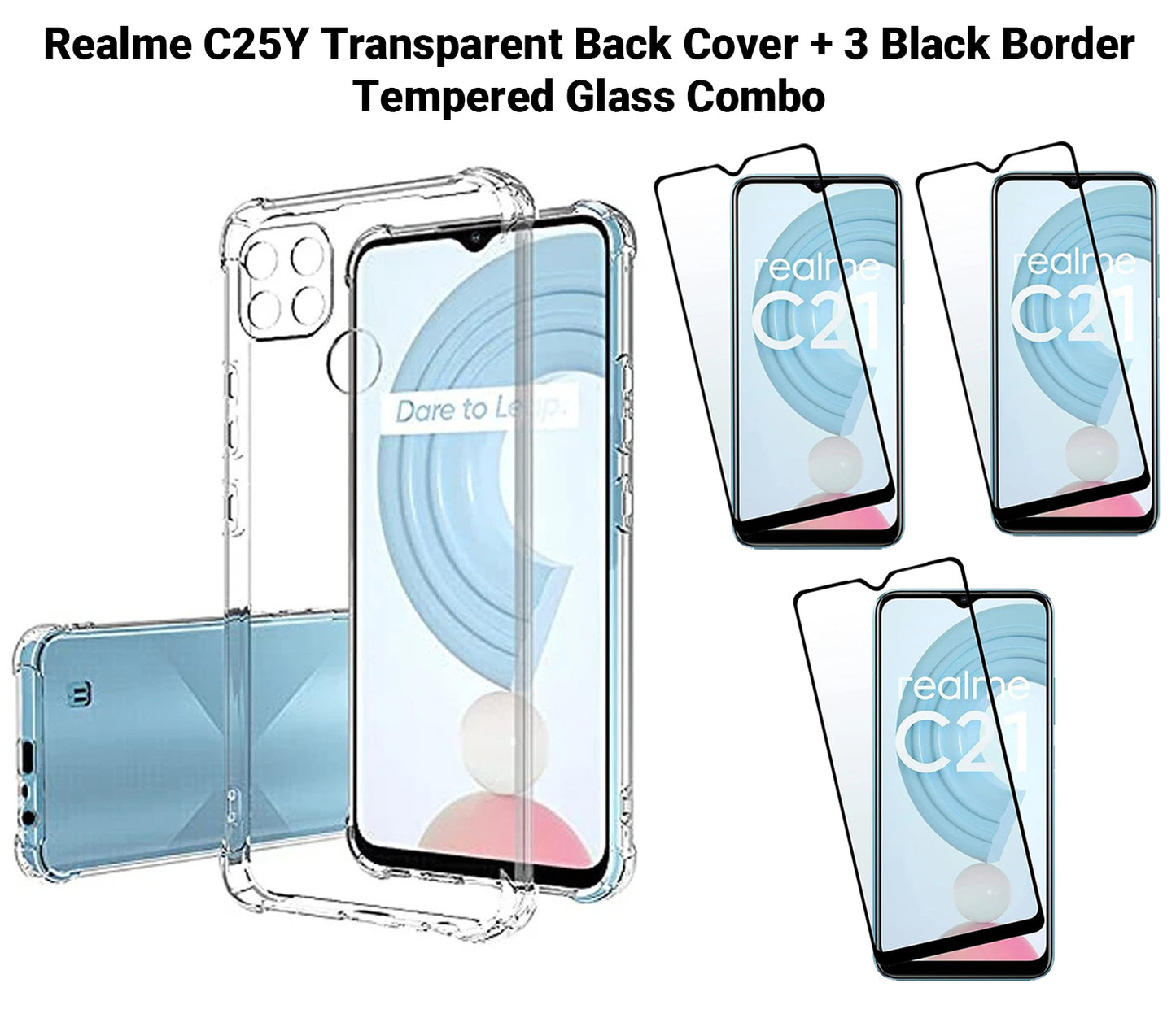 VAKIBO Super Premium Soft TPU Transparent Case With Dustplug,Side Grip,Corner Protection,lanyard Cuts,Camera Protection Suitable for Realme C25Y