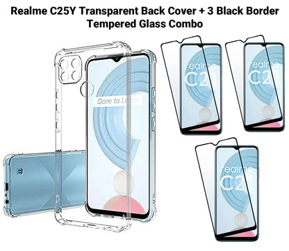 VAKIBO Super Premium Soft TPU Transparent Case With Dustplug,Side Grip,Corner Protection,lanyard Cuts,Camera Protection Suitable for Realme C25Y