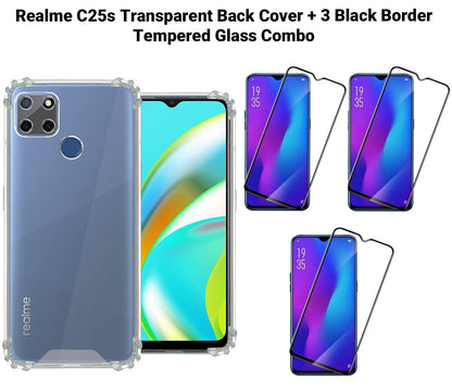 VAKIBO Super Premium Soft TPU Transparent Case With Dustplug,Side Grip,Corner Protection,lanyard Cuts,Camera Protection Suitable for Realme C25s