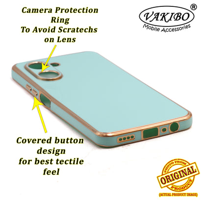 VAKIBO Golden Chrome Border Pista Coloured Soft TPU Back Cover Case With Camera Protection Suitable for Realme C33