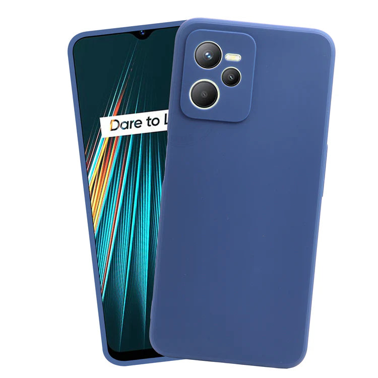 VAKIBO Matte 1.5 MM Thick With Camera Protection Blue Coloured Soft TPU Rubber Back Cover Case Suitable for Realme Narzo 50A Prime